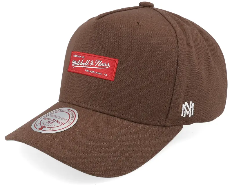 Mitchell & Ness Branded Box Logo Pro Crown Dark Brown A-Frame Adjustable online