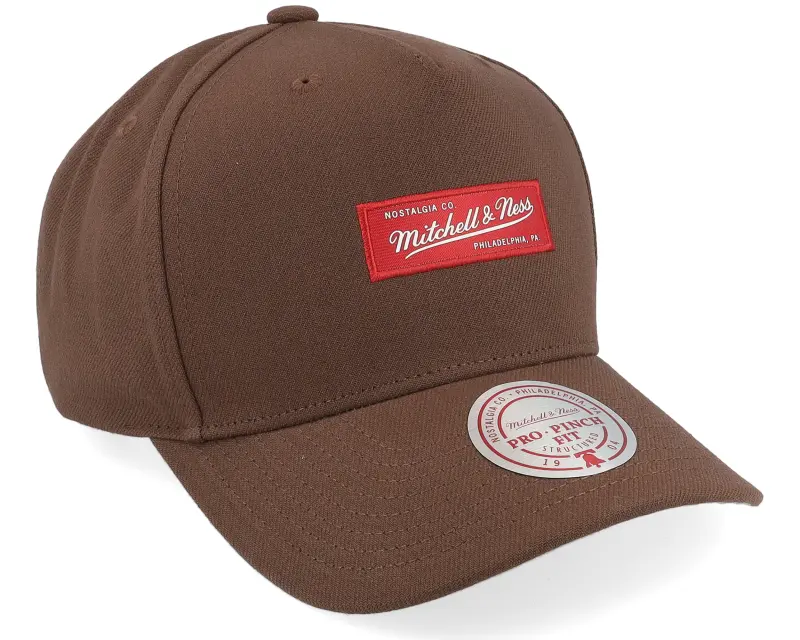 Mitchell & Ness Branded Box Logo Pro Crown Dark Brown A-Frame Adjustable online