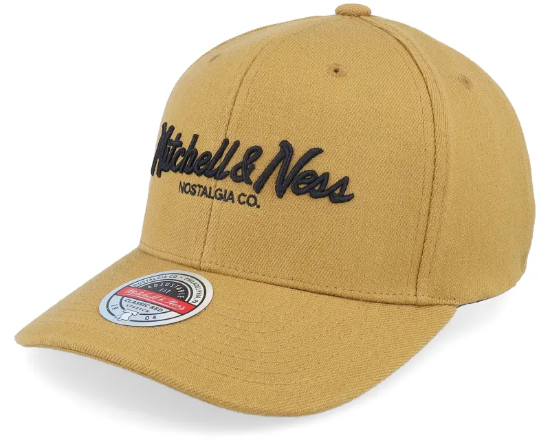 Mitchell & Ness Branded Pinscript Snapback Tan Adjustable online