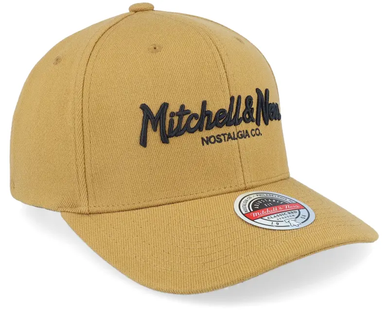 Mitchell & Ness Branded Pinscript Snapback Tan Adjustable online