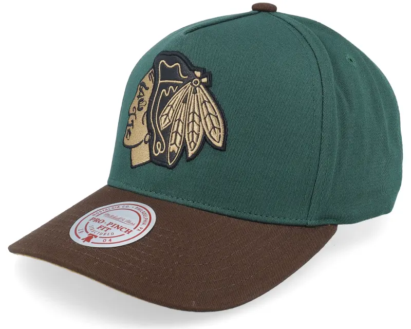 Mitchell & Ness Hatstore Exclusive x Chicago Blackhawks Pro Crown Green/Brown A-frame Adjustable online