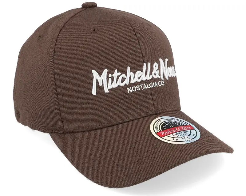 Mitchell & Ness Pinscript Brown/White Adjustable online