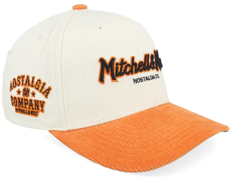 Mitchell & Ness Pinscript Sunset Pro Crown Sand/Orange Adjustable online