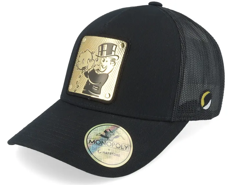 Monopoly Piggy Bank Gold Patch Black Trucker online