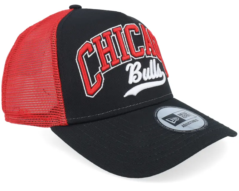 New Era Chicago Bulls Script Black/Red A-frame Trucker online