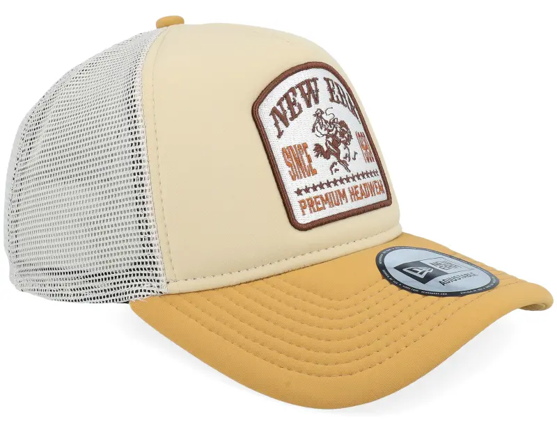 New Era Graphic Patch Stone/Gold Yellow A-Frame Trucker online