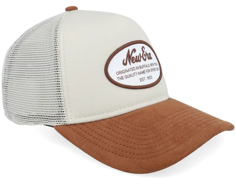 New Era Oval Patch Suede Stone/Brown Trucker online