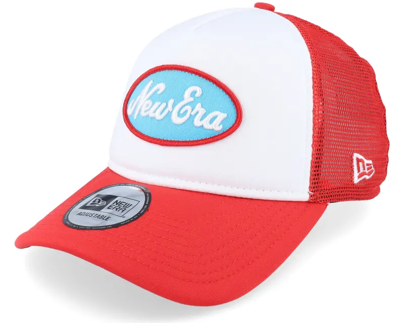 New Era Oval White/Flame Red Trucker online