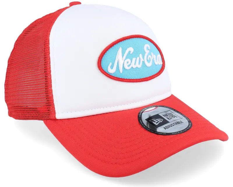 New Era Oval White/Flame Red Trucker online