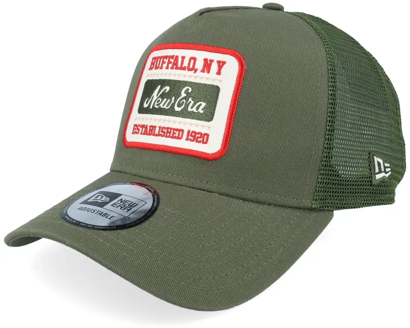 New Era Patch Buffalo NY Olive A-Frame Trucker online