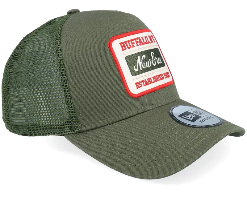New Era Patch Buffalo NY Olive A-Frame Trucker online