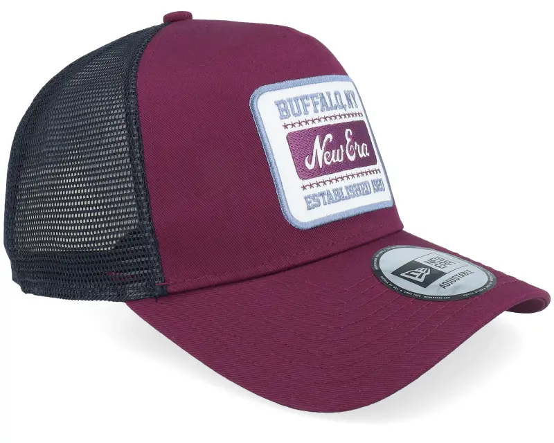 New Era Patch Burgundy/Black A-Frame Trucker online