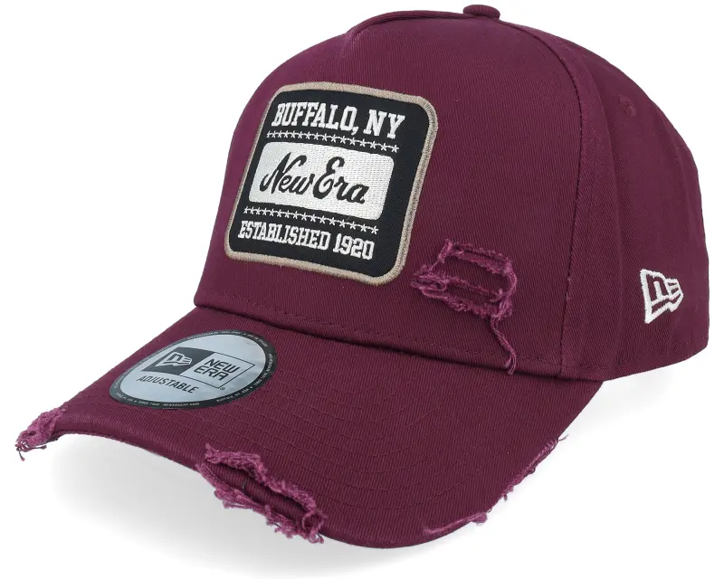 New Era Patch Wash Burgundy A-Frame Adjustable online