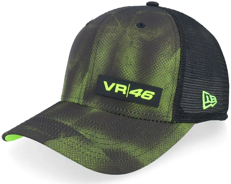 New Era VR46 Halftone All Over Print 9FIFTY Ss Vr46 Black/Neon Green Trucker online