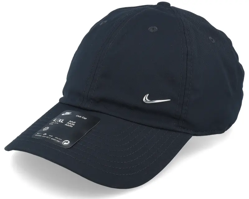 Nike Club Cap Metal Swoosh Black/Metallic Silver Dad Cap online