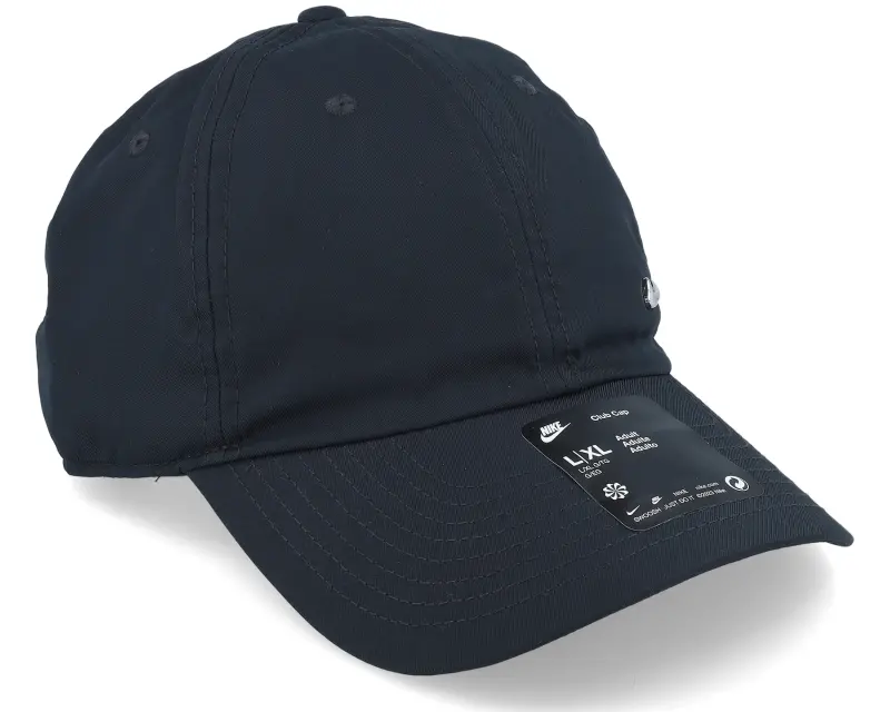 Nike Club Cap Metal Swoosh Black/Metallic Silver Dad Cap online
