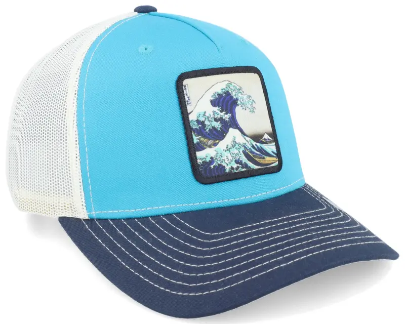 Public Domain Hokusai The Great Wave Blue Teal/Birch/Navy A-Frame Trucker online