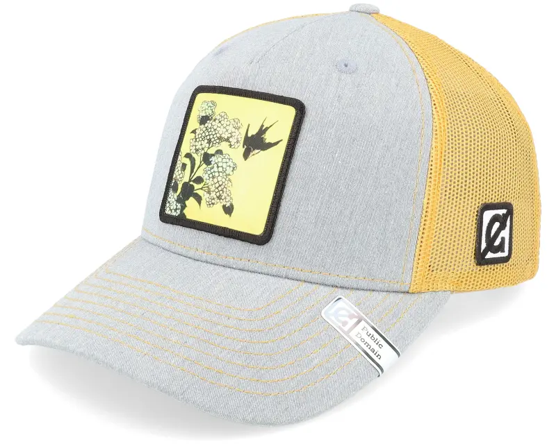 Public Domain Hydrangea And Swallow Heather Grey/Gold Trucker online