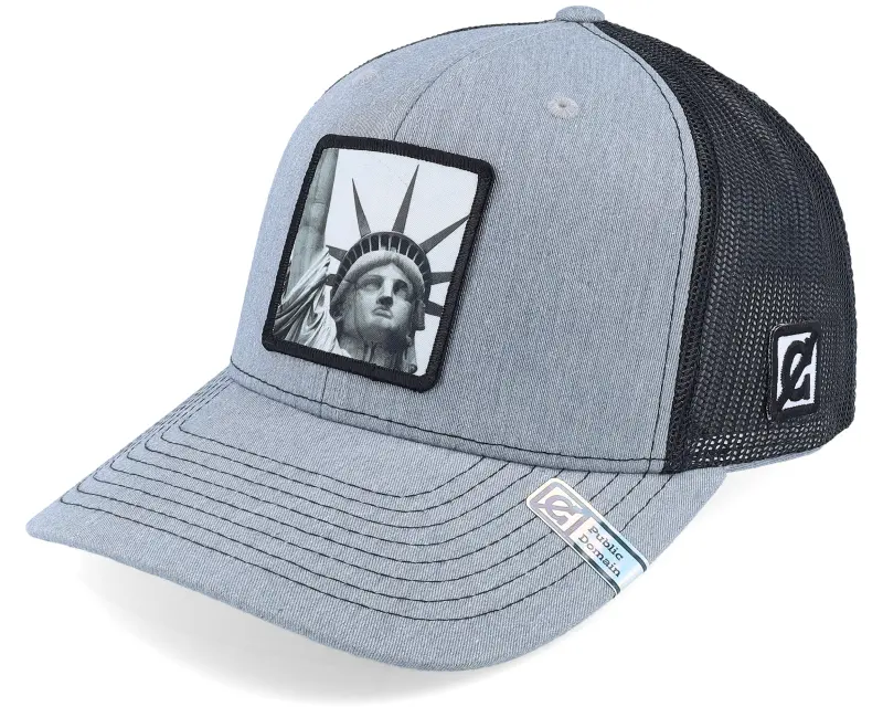 Public Domain Statue Of Liberty Heather Grey/Black Trucker online