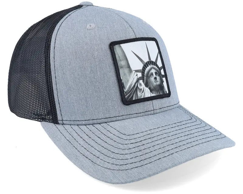 Public Domain Statue Of Liberty Heather Grey/Black Trucker online