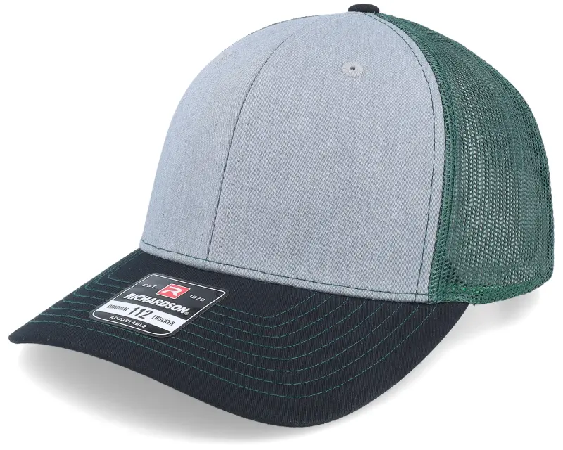 Richardson 112 Tri Heather Grey/Dark Green/Black Trucker online