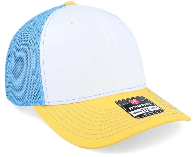 Richardson 112 Tri White/Columbia Blue/Yellow Trucker online