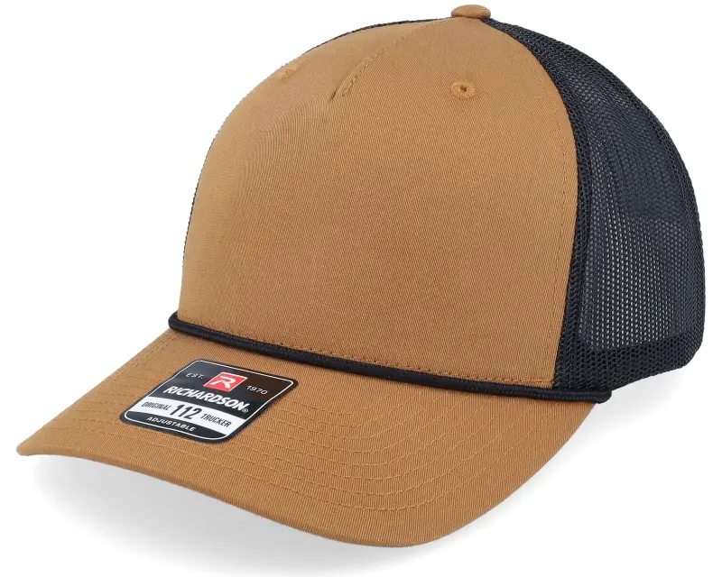 Richardson 112fpr Split Caramel/Black/Black Rope Trucker online