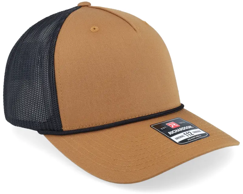 Richardson 112fpr Split Caramel/Black/Black Rope Trucker online