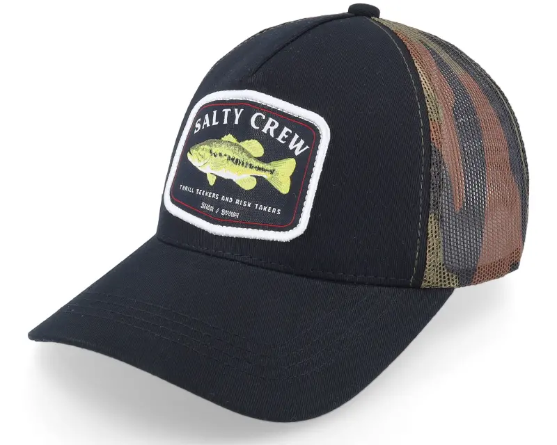 Salty Crew Bigmouth Black/Camo Trucker online