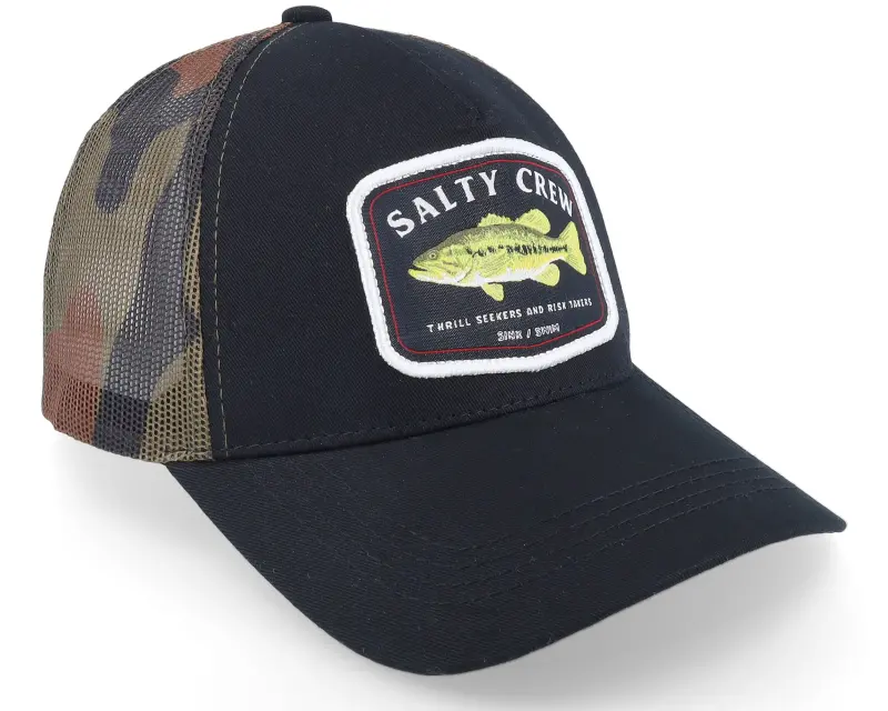 Salty Crew Bigmouth Black/Camo Trucker online
