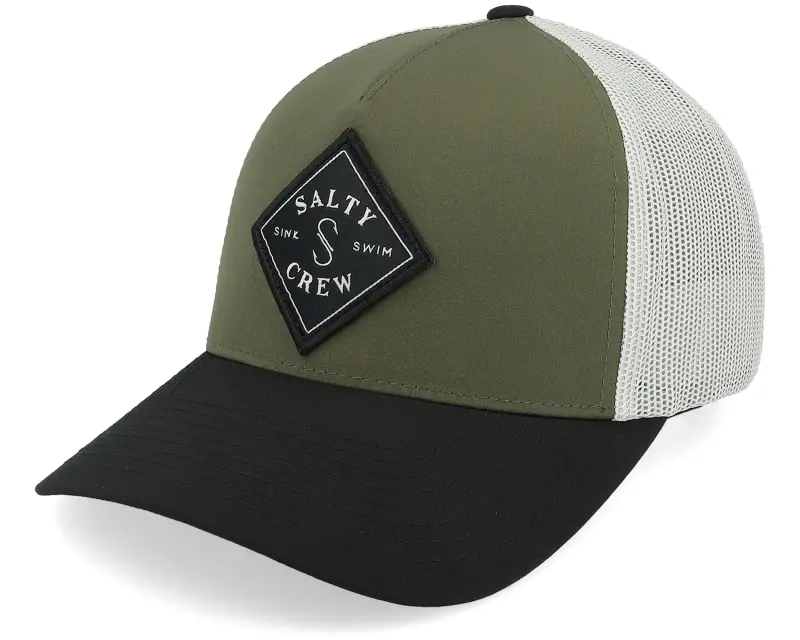 Salty Crew Sea Line Retro Olive/Black/Stone A-Frame Trucker online