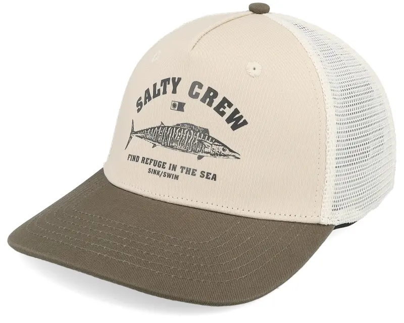 Salty Crew Wahoo Stamp Retro Oyster/Olive A-Frame Trucker online