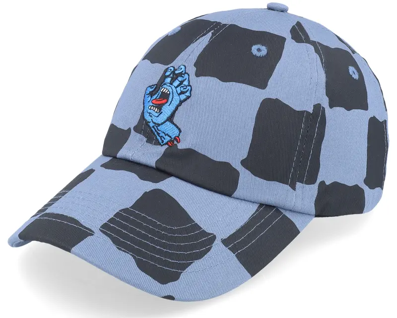 Santa Cruz Screaming Mini Hand Dusty Blue Check Dad Cap online