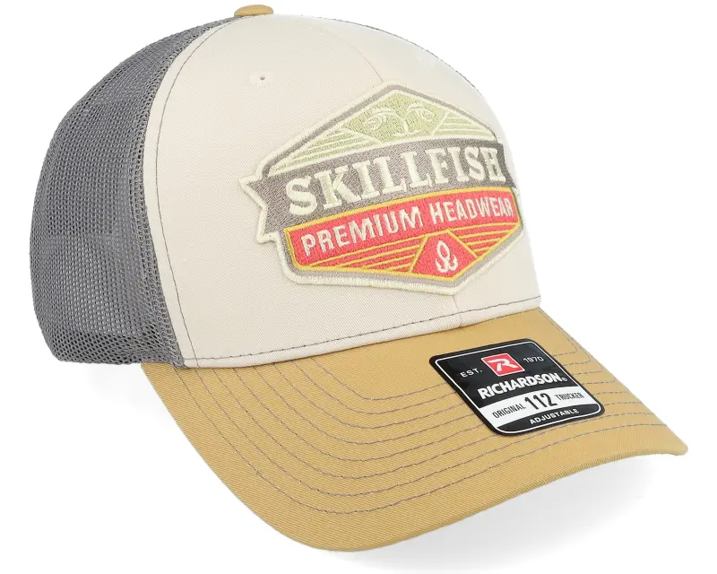 Skillfish Amberwood Logo 112 Tri Mink Beige/Charcoal/Amber Trucker online