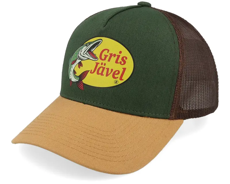 Skillfish Grisjävel Dark Green/Brown/Wheat A-frame Trucker online