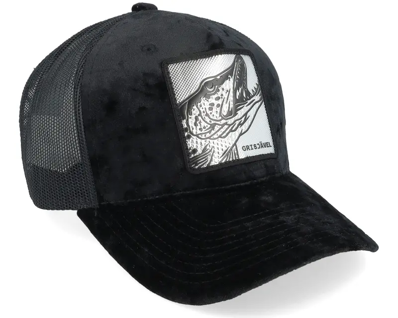 Skillfish Grisjävel Silver Velvet Black A-frame Trucker online