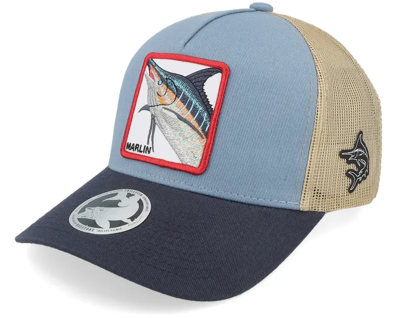 Skillfish Marlin Box Light Blue/Khaki/Navy A-frame Trucker online