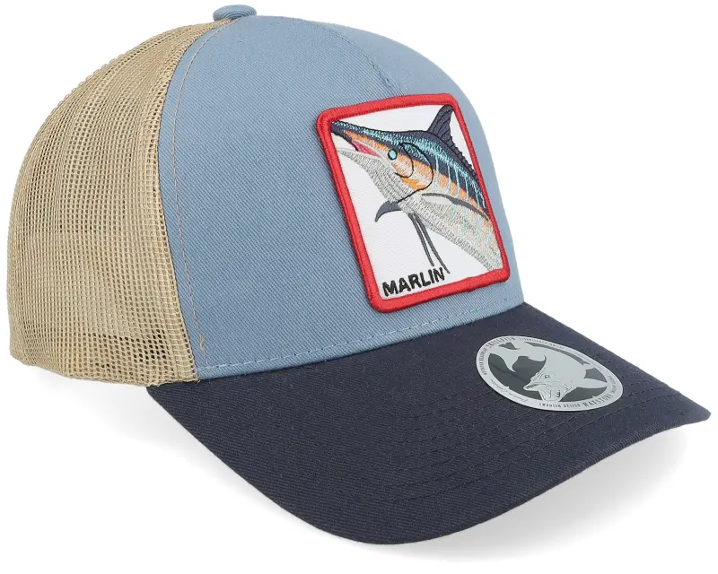 Skillfish Marlin Box Light Blue/Khaki/Navy A-frame Trucker online