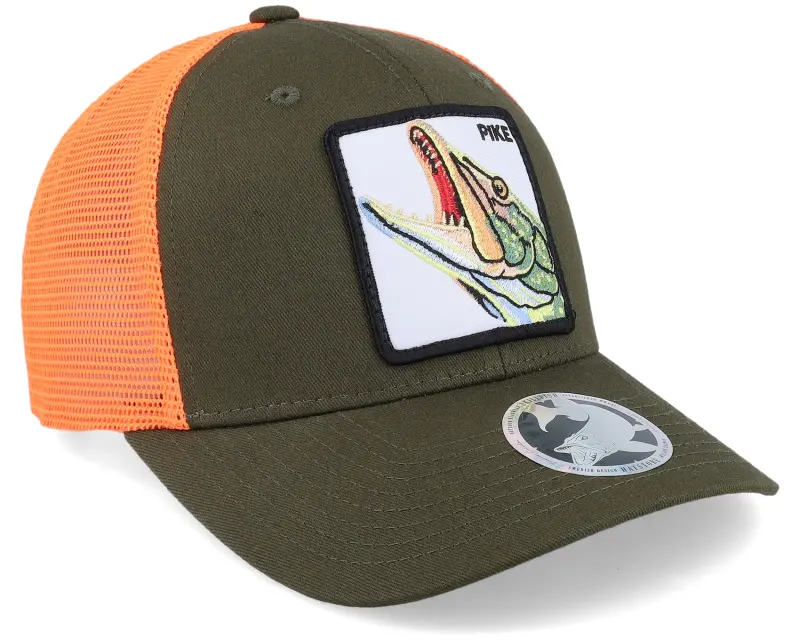 Skillfish Pike Pro Fishing Dark Mash/Fluorescent Orange Trucker online