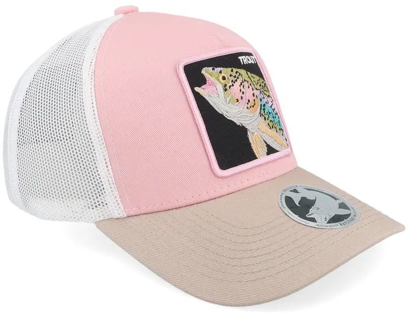 Skillfish Rainbow Trout Box Light Pink/White/Grey A-frame Trucker online