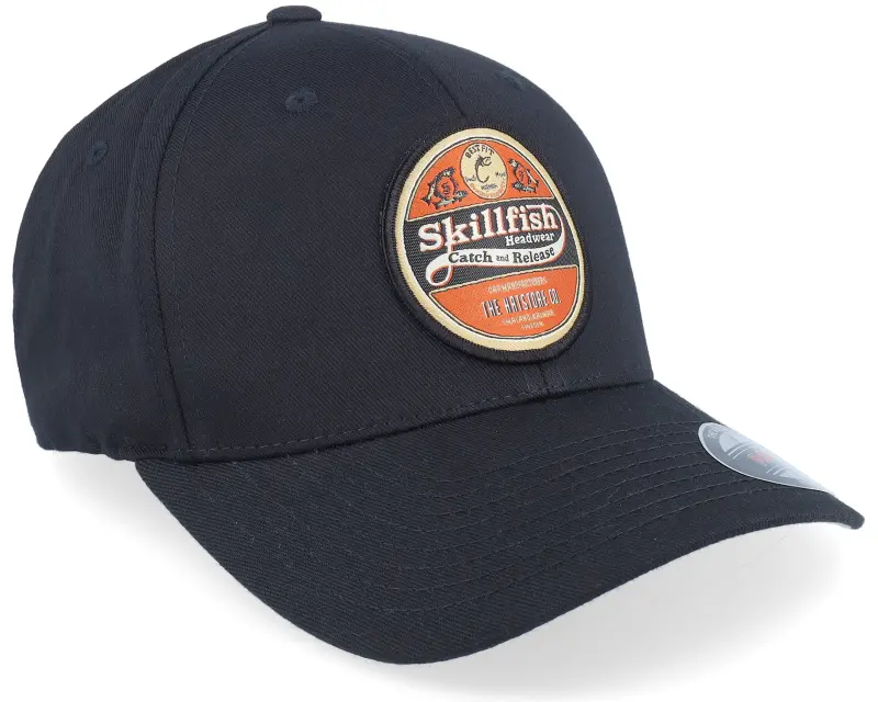 Skillfish Retro Fishing Logo Wooly Combed Black Flexfit online