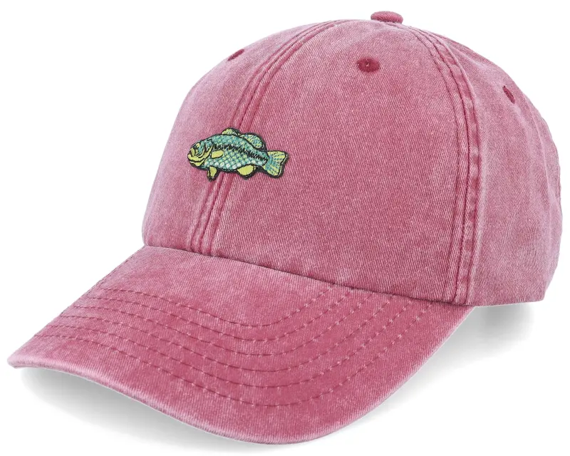 Skillfish Tiny Black Bass Vintage Washed Red Dad Cap online