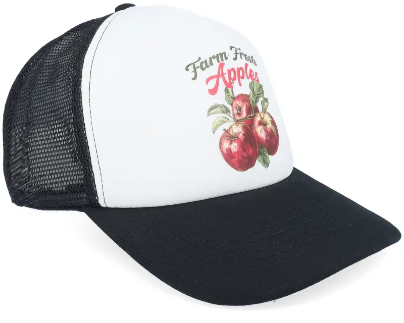 Slacker Supply Farm Fresh Apples Foam Black/White Vintage Trucker online