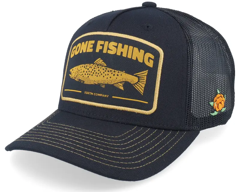 SQRTN Trout Hooked Keps Black A-Frame Trucker online