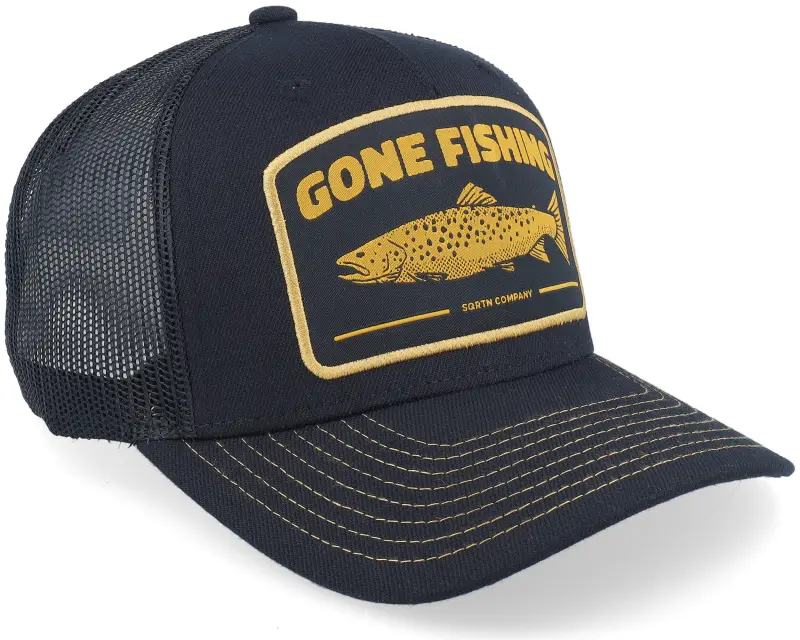 SQRTN Trout Hooked Keps Black A-Frame Trucker online