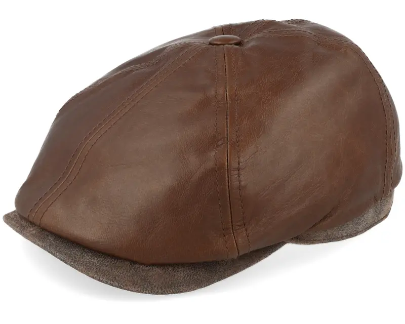 Stetson 6-panel Cap Goat/Pigskin Brown Flat Cap online