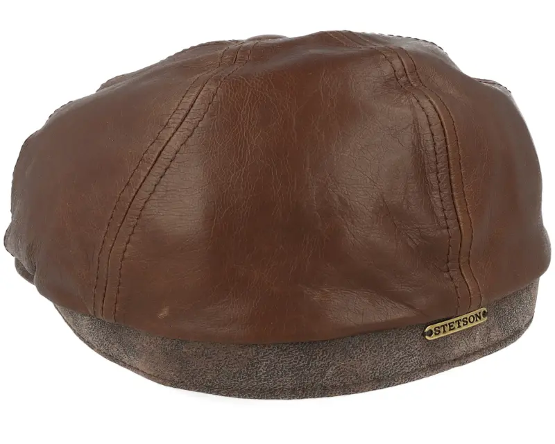 Stetson 6-panel Cap Goat/Pigskin Brown Flat Cap online