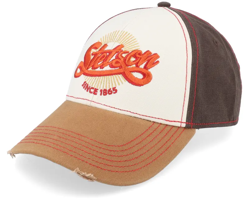 Stetson Baseball Cap Vintage Distressed Beige Leaves Adjustable online