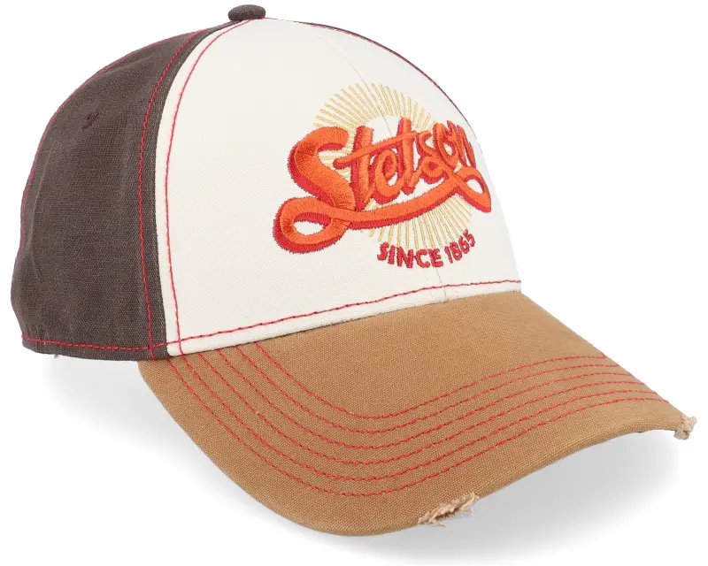Stetson Baseball Cap Vintage Distressed Beige Leaves Adjustable online