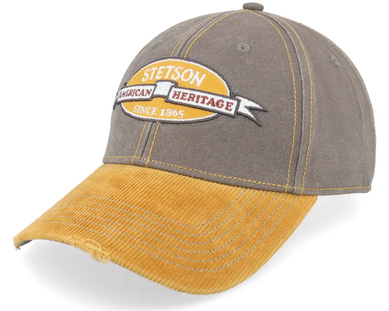 Stetson Baseball Cap Vintage Distressed Olive/Yellow Adjustable online
